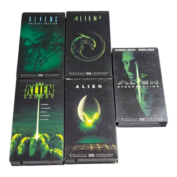 The Alien Legacy 20th Anniversary 5 VHS Tapes 1999 Box Set Taped Read Condition - Picture 6 of 6